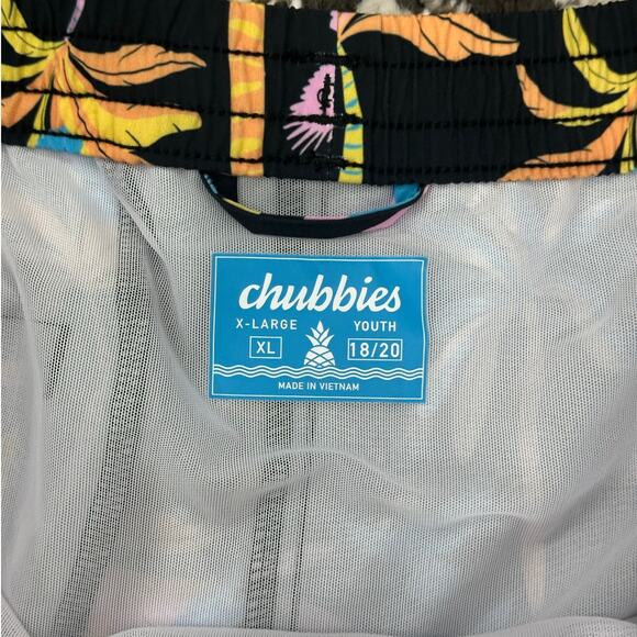 CHUBBIES Kids Swim Trunks The Black Light Nights Size XL 18/20 - Picture 6 of 6